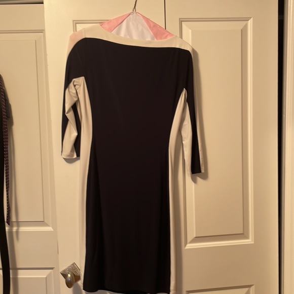 Lauren Ralph Lauren navy/ white stretch dress, size 10 - Picture 2 of 4